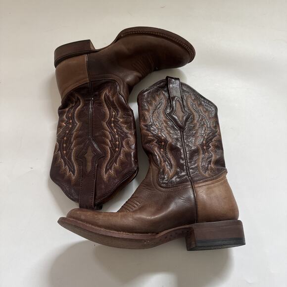 Vintage RESISTOL Cowboy Boots Mens 7B (NARROW) Western Leather READ - Picture 4 of 10